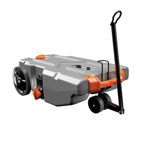 Camco 36-Gallon Rhino Portable RV Tote Tank - Features 2 Steerable No-Flat Front Wheels & Built-in Gate Valve - Includes Removable 24" Tow Bar, 3’ Sewer Hose & More RV Accessories (39007)