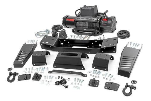Rough Country 12000S Winch Hidden Mount for Toyota Tundra (2022-2023) - 12000 LB Synthetic Rope Winch
