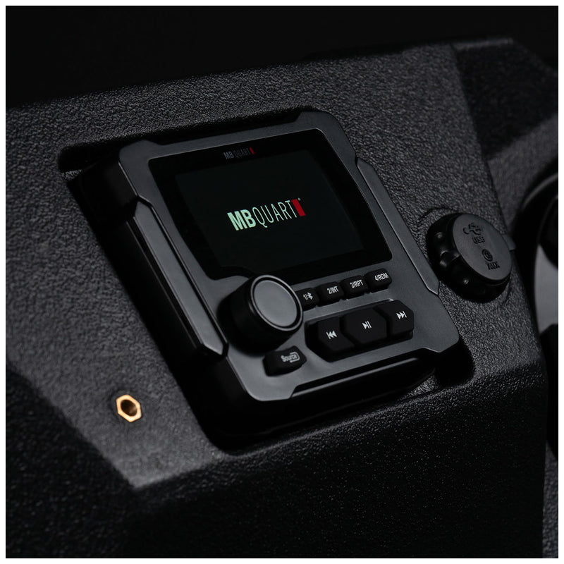 MB Quart Stage 4 MBQD-STG4A-1 320W Visor Audio System for Can-Am Defender with Four 6.5-Inch Speakers, IP67 Rated, Plug-and-Play Kit, Black