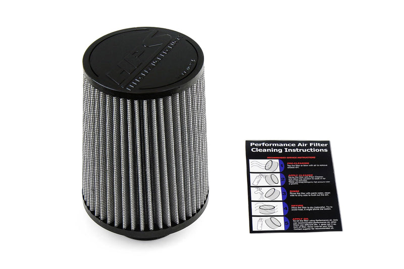 HPS 2.75" ID Performance Air Filter, 7" Element Length, 8.25" Overall Length, Gray, HPS-4335