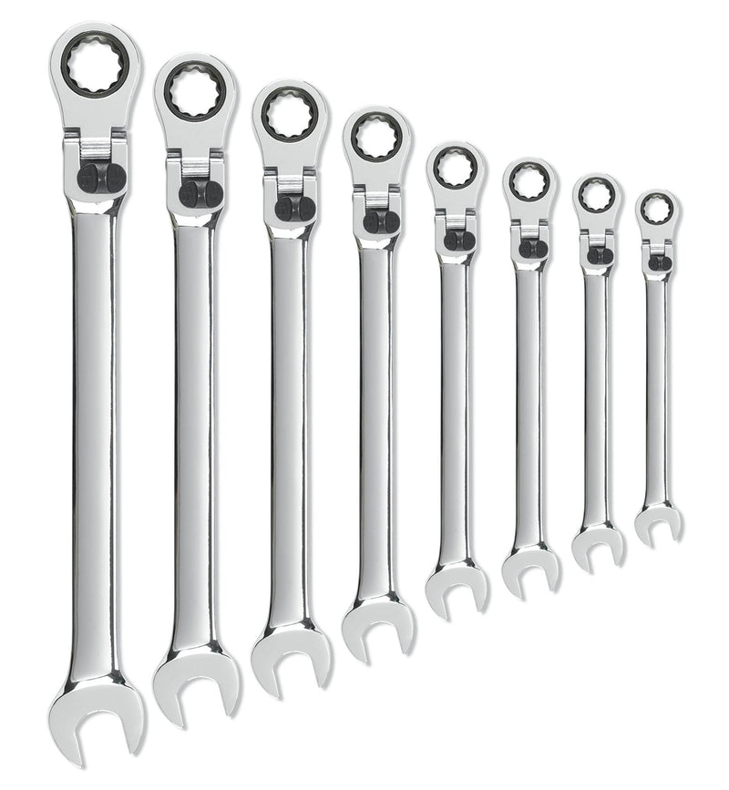 12 Pt. GEARWRENCH XL Locking Flex Head 8 Pc. Ratcheting Combination Wrench Set, SAE - 85798