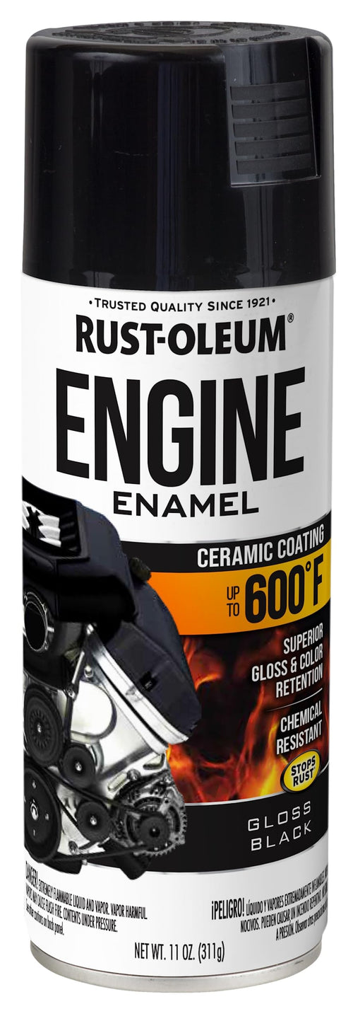 Rust-Oleum Engine Enamel Spray Paint 363567, 11 oz, Gloss Black, (Pack of 1)