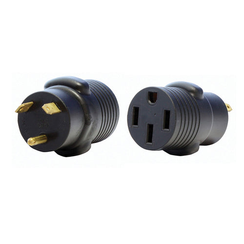 Valterra Mighty Cord A10-3050AVP Adapter Plug - 30AM to 50AF, Black (Carded)
