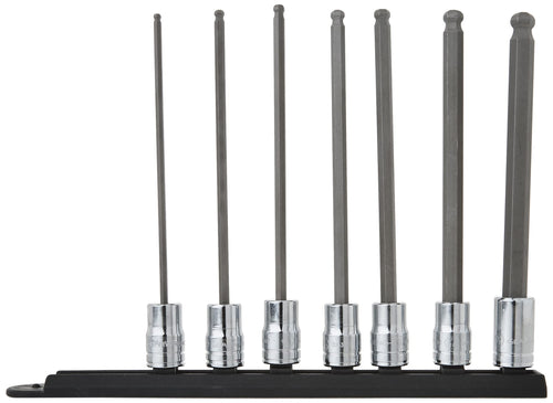 7 Pc. GEARWRENCH 3/8" Drive Long Ball End Hex Bit SAE Socket Set - 80574
