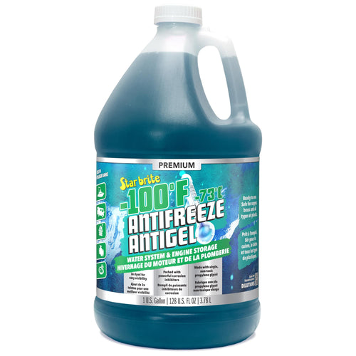 Premium STAR BRITE -100°F Non-Toxic Antifreeze for RVs, Boats & Water Systems, Propylene Glycol Formula, Corrosion Protection, Ready-to-Use Winterizing Fluid
