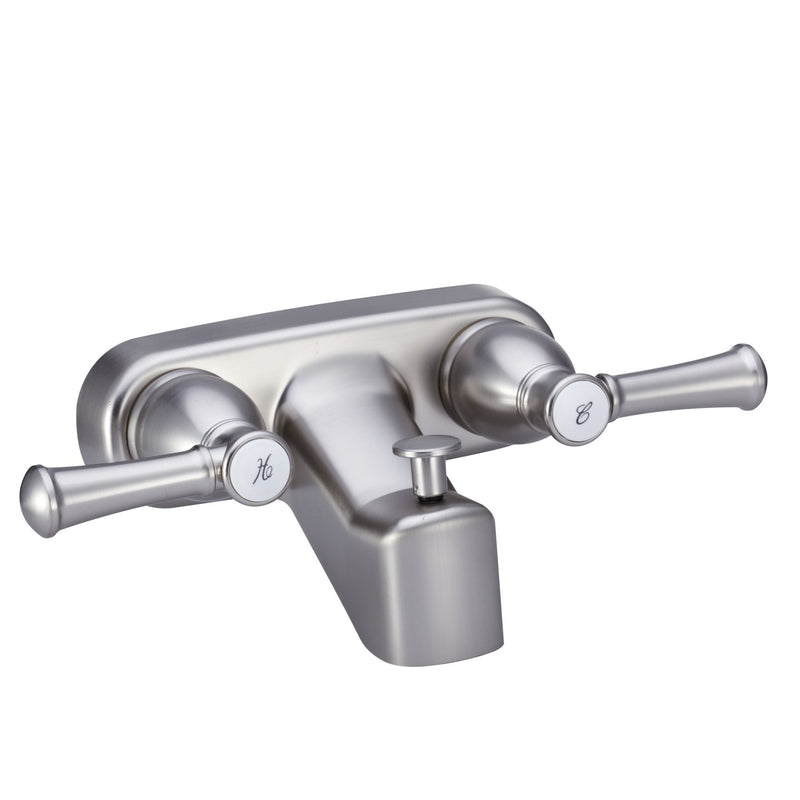 Dura Faucet RV Tub & Shower Faucet Valve Diverter DF-SA110L-SN with Hot/Cold Handles (Brushed Satin Nickel)