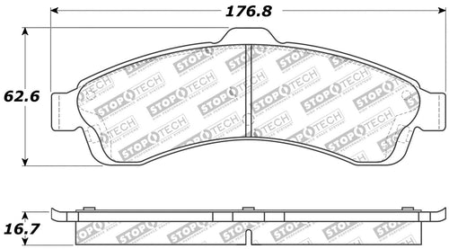 Sport Brake Pads StopTech 309.08820 with Shims and Hardware