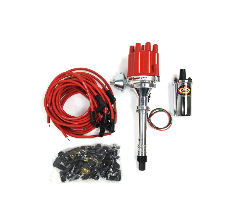 Bundle005 Pertronix Ignition Kit (Includes Chevy SB/BBPlay Distributor Red Female Cap), 1 Pack
