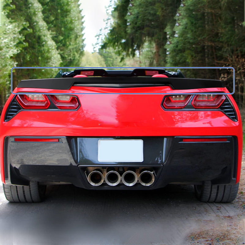Matte Black ABS Spec-D Tuning Rear Trunk Spoiler for 2014-2018 Chevy Corvette C7 Models