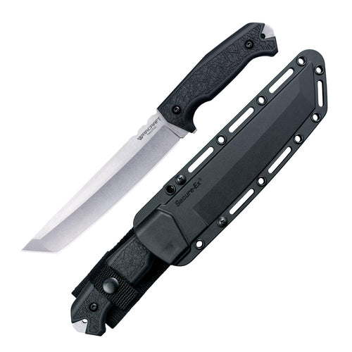 Cold Steel Warcraft Large Tanto 4034SS / 12.75" Overall / 7.5" Blade / 5MM Thick / 4034 Steel/GRIV-EX™ Handle/Secure-EX™ Sheath,Black