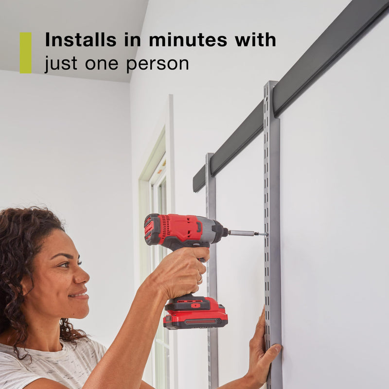 Fasttrack Rubbermaid Rail Storage 48"x16" 3-Shelf Kit, 350 lbs. Per Shelf, for Home/Garage/Shed/Workshop Organization