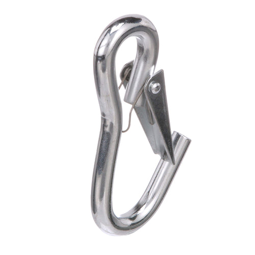 Utility Snap Hook Attwood 7653L3, Zinc-Plated Steel, Spring-Loaded Closure, Light-Duty, 4 Inches Long, ¼-Inch Ring Diameter