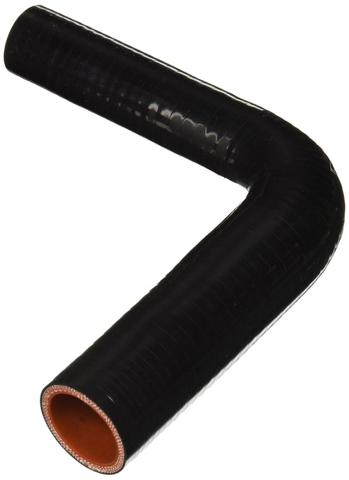 HPS High Temperature HTSER90-087-125-BLK 4-Ply Reinforced Silicone 90 Degree Elbow Reducer Hose, 100 psi Maximum Pressure, 8" Length, 7/8" > 1-1/4" ID, Black