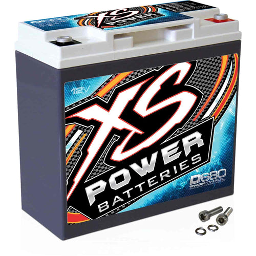 1000 Amp AGM Battery XS Power D680 with M6 Terminal Hardware - 12 Volt 20Ah 370CA Deep Cycle AGM Powercell for Car Audio Systems and Performance Cars