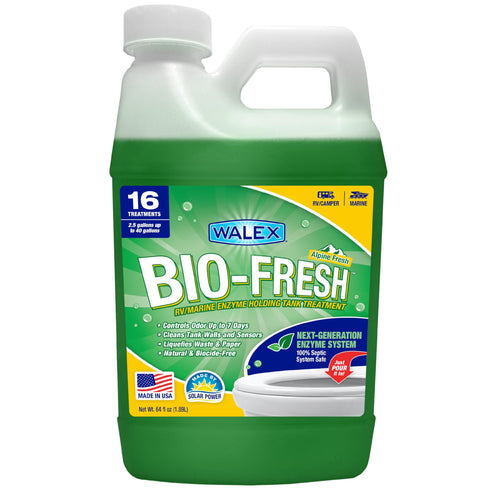 Bio-Fresh Walex Liquid Enzyme Holding Tank Treatment for RV, Camper & Marine - Black Water Tank Deodorizer, Liquifies Waste & Toilet Paper, Septic Tank Safe, Biocide-Free, Alpine Fresh, 64oz