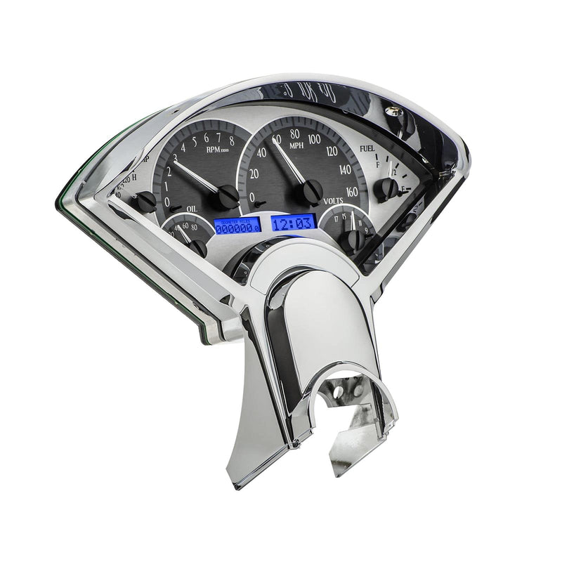 Silver Face 1955-56 Chevy Car VHX System - Blue Display