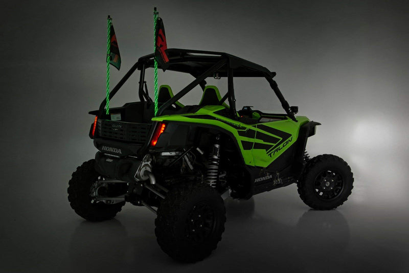 Rough Country Whip Lights LED for Honda Talon (2019-2021) - Set of 2, 48" Whip Lights for Side by Side, Multi-Color RGB LEDs, 300 Patterns, Dimmable, Waterproof, Quick-Release Base
