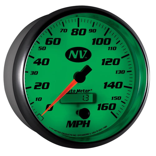 Auto Meter 5" NV 7489 In-Dash Electric Programmable Speedometer 160 mph
