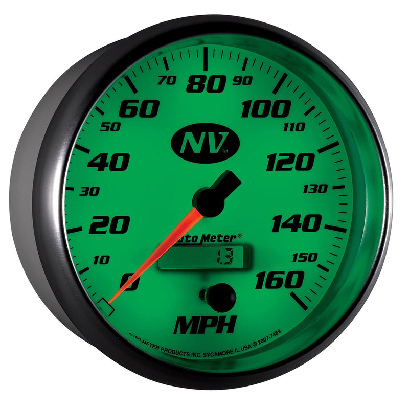 Auto Meter 5" NV 7489 In-Dash Electric Programmable Speedometer 160 mph