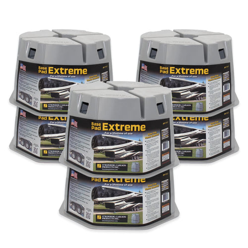 Stromberg Carlson JBP-712.6 Extreme Base Pad 6 Pack – 6" RV Utility Blocks for Leveling, Camper Jack Blocks, Setup Blocks – 6000 lb Capacity, Lightweight & Stackable – Universal Fit – Black – 6" Tall