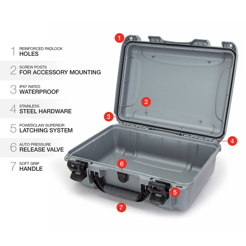 925 Waterproof Hard Case Nanuk 925-0005, Empty, Silver