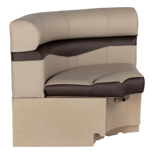 Rockport Series Lippert 32" Radius Pontoon Corner Seat, Measures 32" L x 28.5" W x 30" H, Marine-Grade Vinyl, High-Density Foam, Easy Installation, Fits Most Pontoons, Sand – 20221094113