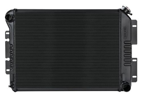 COLD - CASE Black Night Rider Series Cold Case Radiator, 27.5 in W x 18.5 in H x 3 in D, Driver Side Inlet, Passenger Side Outlet, Aluminum, Black Paint, Manual