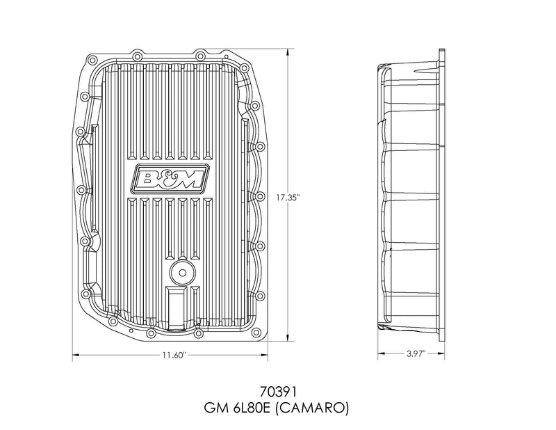 Cast Aluminum B&M 70391 Deep Transmission Pan for Chevrolet Camaro SS Automatic Transmission