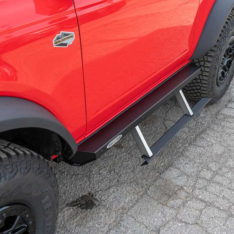 Side Step Sliders Rock Slide Engineering fits Ford Bronco 2021+ 2 Door Models Set, BD-SS-300-BR2