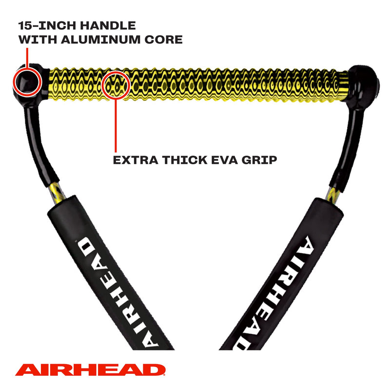 Trick Handle Airhead Wakeboard Rope, 4 Sections, 75-Feet, Yellow