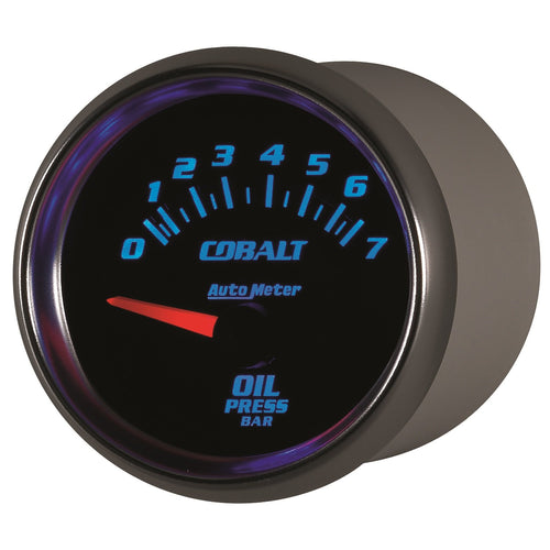 Cobalt Auto Meter 6127-M 2-1/16" 0-7 Bars Short Sweep Electric Oil Pressure Gauge