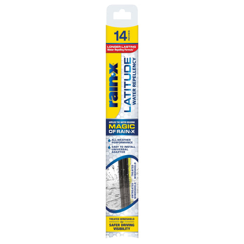 Latitude Rain-X 5079272-2 2-In-1 Water Repellent Wiper Blades, 14 Inch Windshield Wipers (Pack Of 1), Automotive Replacement Windshield Wiper Blades With Patented Rain-X Water Repellency Formula