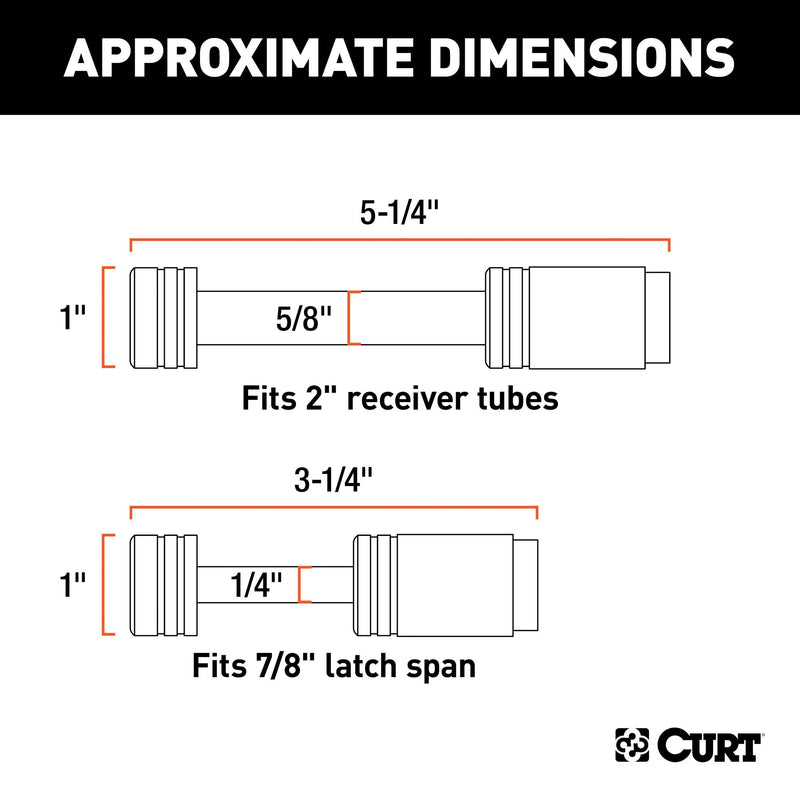 CURT Trailer Lock Set for 2-Inch Receiver, 7/8-Inch Coupler Latch Span 23526