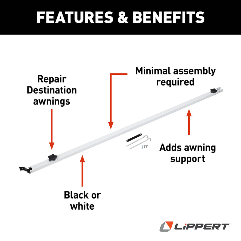 Awning Universal Ground Support Arm for 5th Wheel RVs, Travel Trailers and Motorhomes