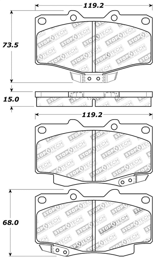 Sport Brake Pads StopTech 309.04100 with Shims and Hardware