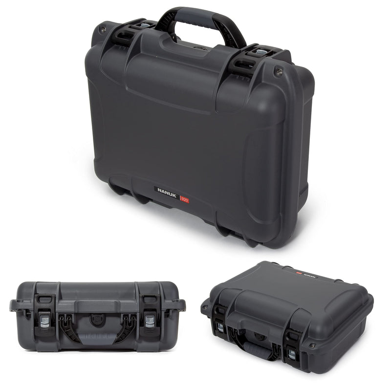Nanuk 920 Medium Series Lightweight NK-7 Resin Waterproof Protective Case with Padded Dividers, Graphite