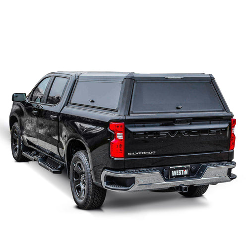 Westin 16-13955 Truck Cap EXP with Solid Front Glass fits 2019-2026 Silverado Sierra 1500 5'8" Bed Matte Black
