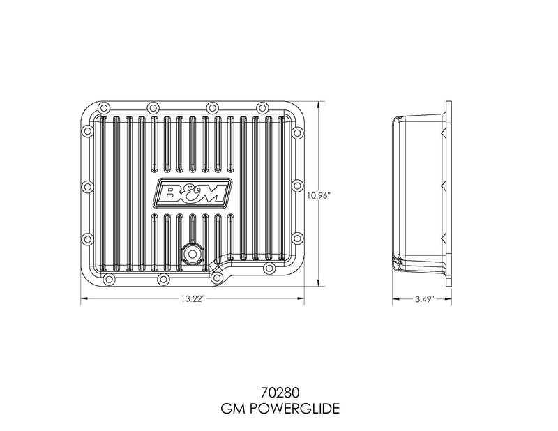 Cast Aluminum B&M 70280 Extra Depth Transmission Pan