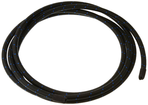 Nylon Braided Flex Hose Vibrant Performance 11964B (10ft Roll of Black Blue ; AN Size: -4; Hose ID: 0.22")