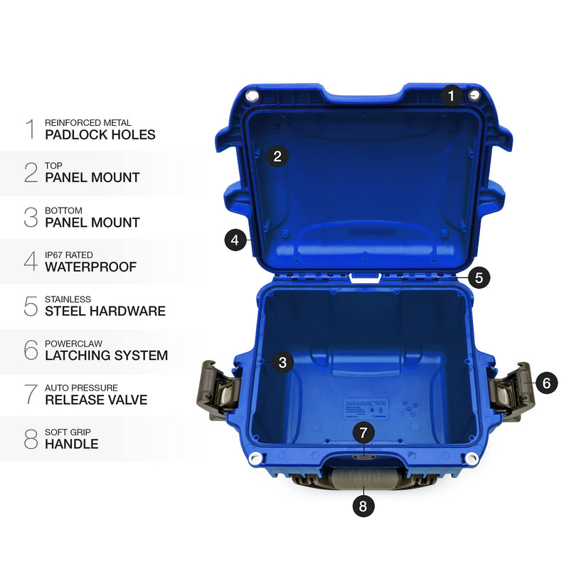 Blue Nanuk 908 Waterproof Hard Case Empty