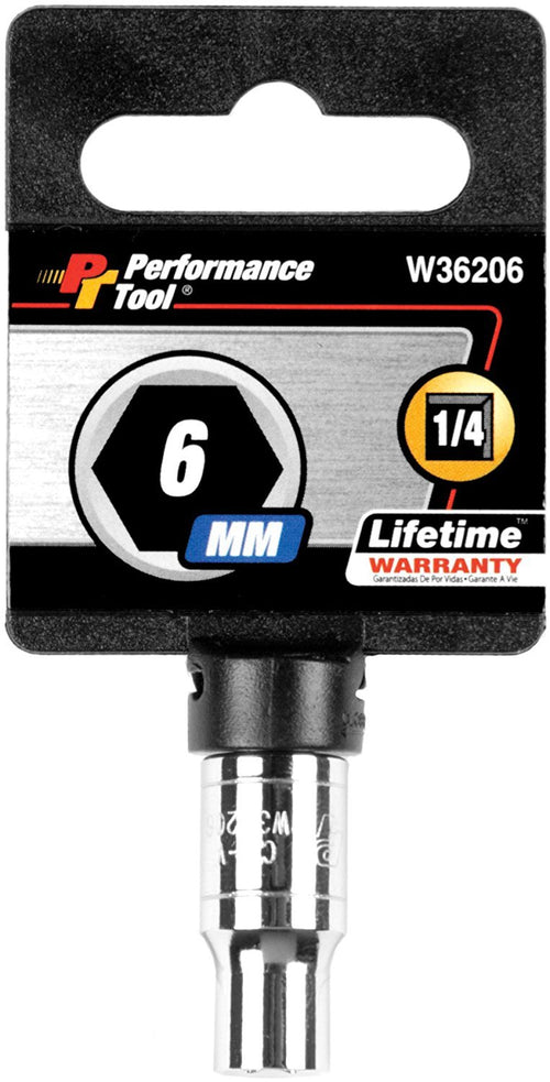 W36206 Performance Tool 1/4-Inch Drive 6mm 6pt Socket