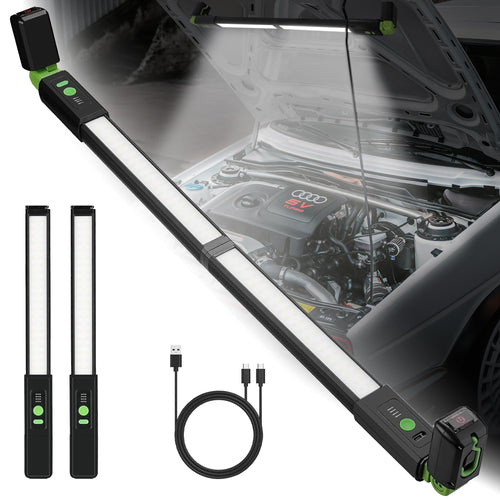Wagan Detachable EL4346 LED 1200 LM Rechargeable Work Light Portable Mechanic Light Bar with Magnetic and Hooks Cordless Underhood Bright Work Lamp for Car Repairing Garage Workshop