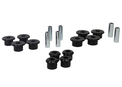 Whiteline Rear Leaf Spring and Shackle Bushing Kit Compatible with 99-18 Chevrolet, GMC