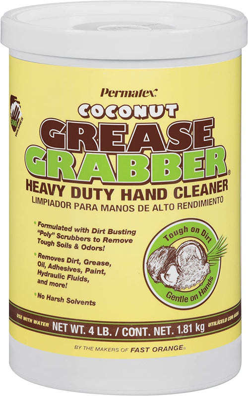 Permatex Grease Grabber 14106 Heavy Duty Coconut Hand Cleaner, 4 lbs.