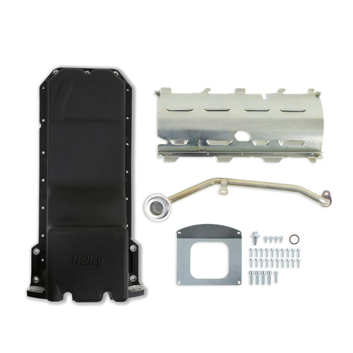 Holley Gen III Hemi 302-63BK Engine Swap Oil Pan - Rear Sump - Black