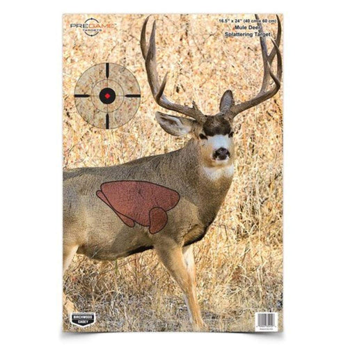 Pregame Birchwood Casey 16.5" x 24" Mule Deer Targets - Realistic Instant Splattering Shooting Targets - for Use with All Guns & Calibers - 3 Targets Pack