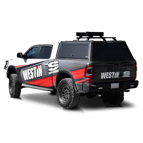 EXP Truck Cap Westin 16-14705 with Solid Front Glass fits 2019-2026 Ram 1500 5'7" Bed (Exc Classic) Matte Black