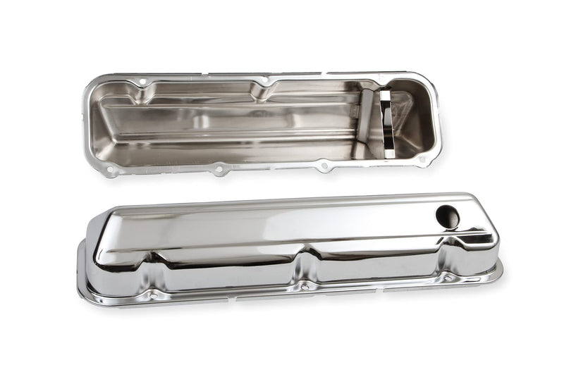 Chrome Valve Covers Mr. Gasket 9413 with Baffle