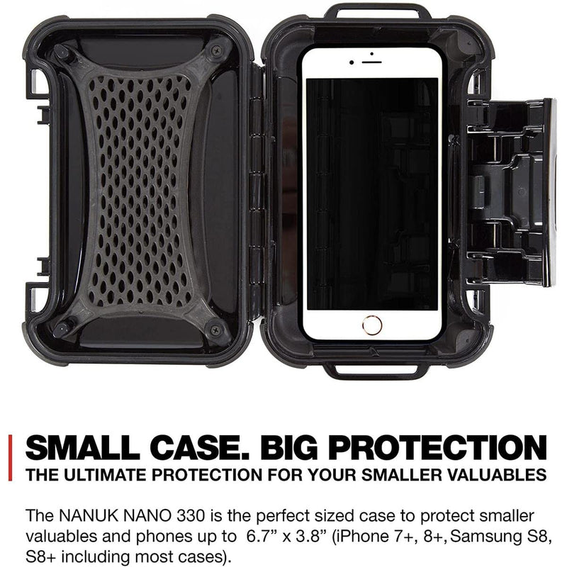 Nano Series Nanuk 330-0001 Waterproof Large Hard Case for Phones, Cameras and Electronics (Black)