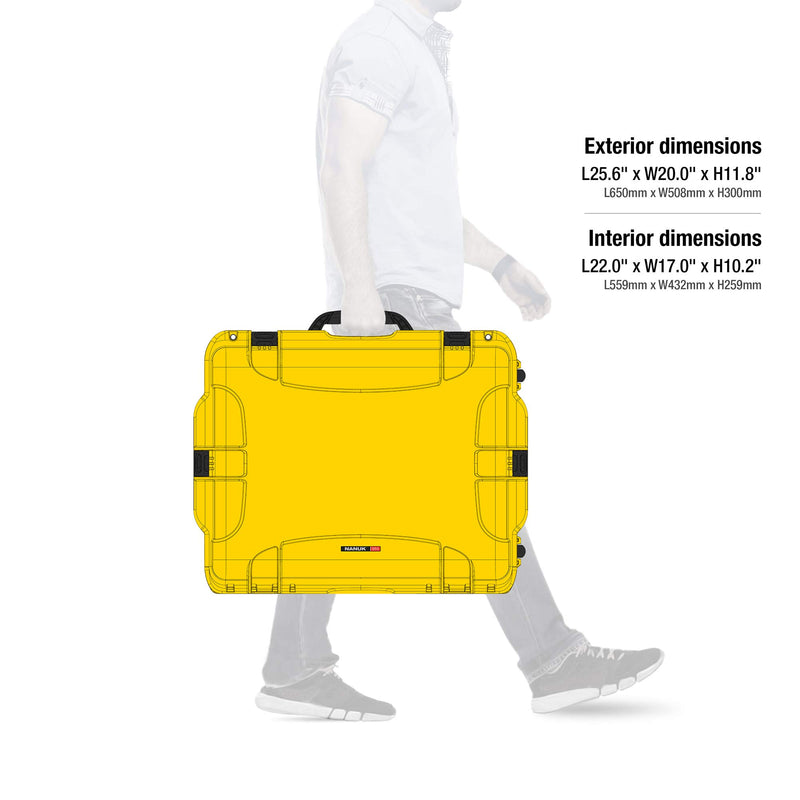 Waterproof Nanuk 955 Hard Case with Wheels - Empty - Yellow